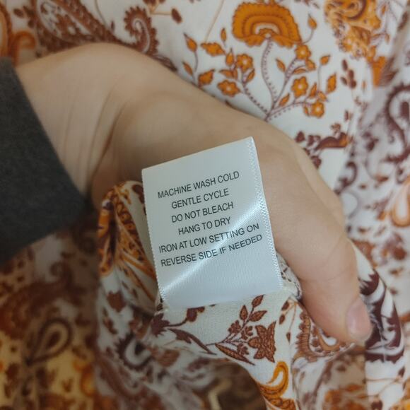 Stella Tweed Size Medium M Blouse Paisley Sheer Light Weight Top Boho - Picture 10 of 10